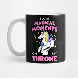 Magical Moments on Throne Unicorn Reading Book in Toilet Mug